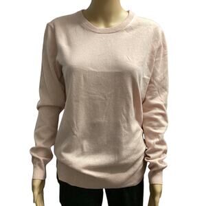 Tory Burch 100% Cashmere Crewneck Long Sleeve Sweater size M peach/light pink
